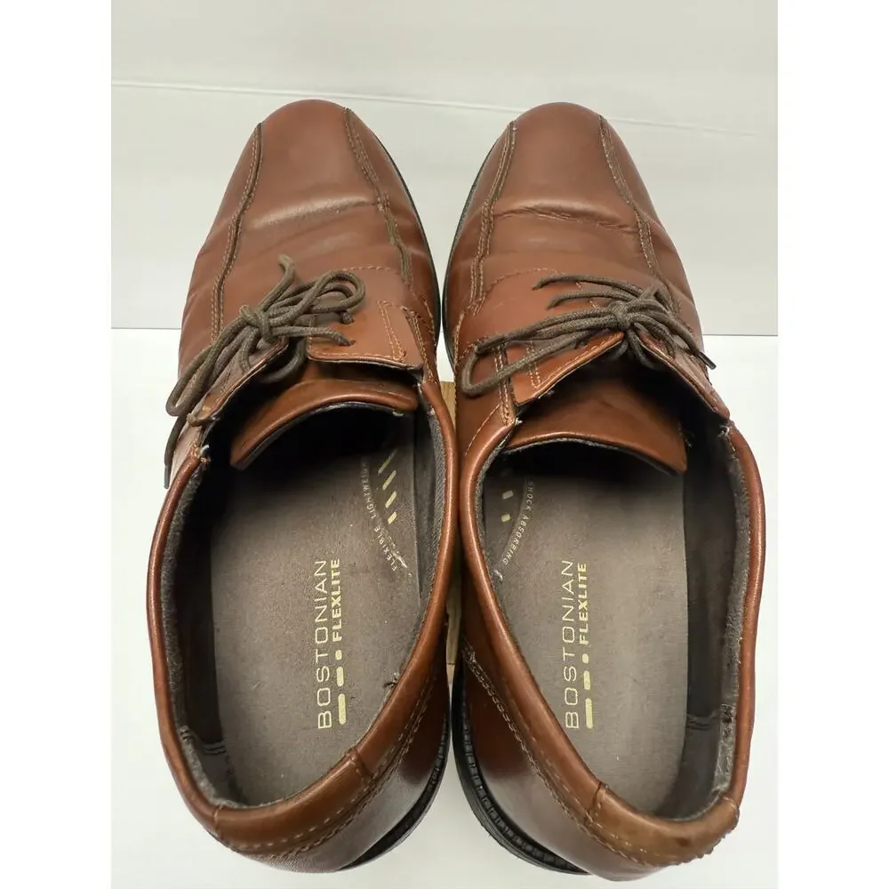 Bostonian Brown Leather Oxford Dress Shoes Flexible Lightweight Comfort Mens 12